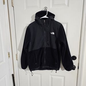 The North Face Black Fleece Denali Jacket With Hood.